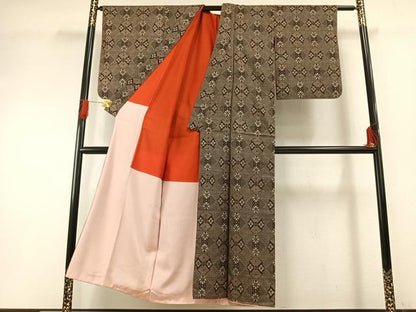 平和屋着物●本場大島紬　龍郷絣　正絹　逸品　AABH0873fy