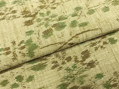 平和屋着物●結城ちぢみ　草花文　正絹　逸品　AABH0876fy