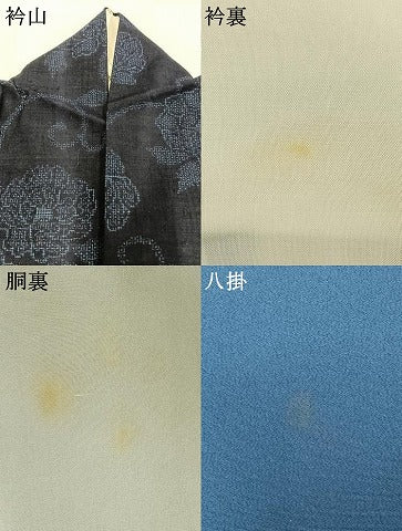 平和屋着物●本場結城紬　重要無形文化財　80亀甲　唐草花文　正絹　逸品　AABH0877fy
