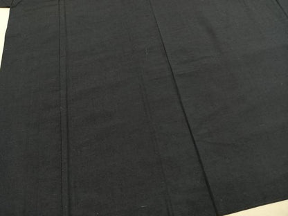 平和屋着物●男性　紬　アンサンブル　留紺色　正絹　逸品　AABH0880fy
