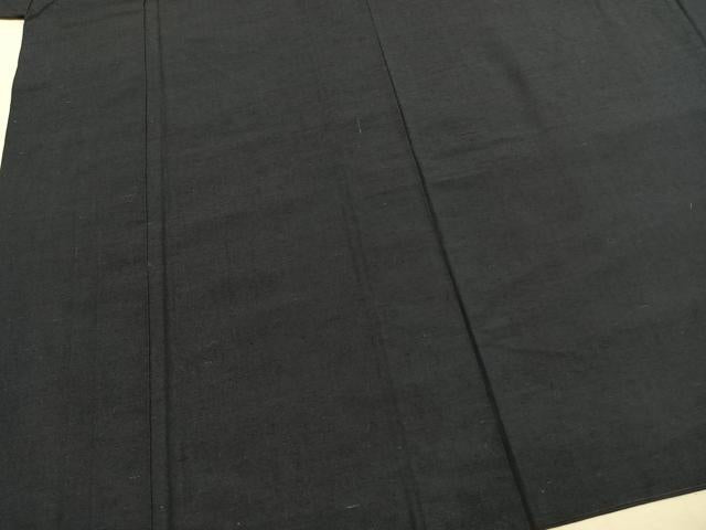 平和屋着物●男性　紬　アンサンブル　留紺色　正絹　逸品　AABH0880fy