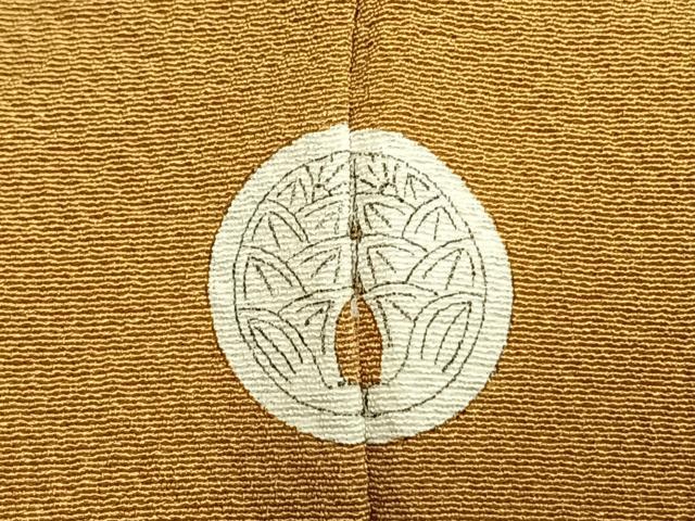平和屋着物●上質な色無地　黄朽葉色　正絹　逸品　AABH0888fy