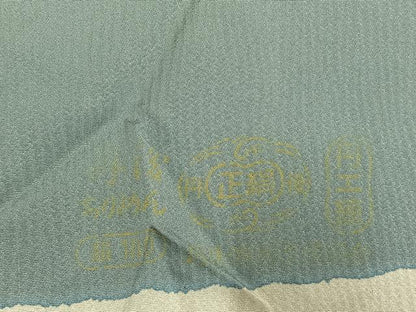 平和屋着物●上質な小紋　舞葉文　金彩　丹後ちりめん　反端付き　正絹　逸品　AABH0892fy