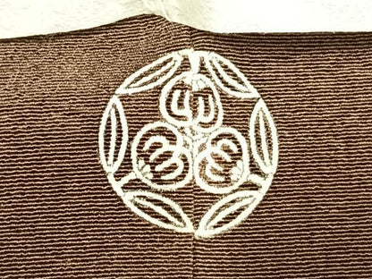 平和屋着物●訪問着　友禅　刺繍　枝松文　小大丸　たとう紙付き　正絹　逸品　AABH0894fy