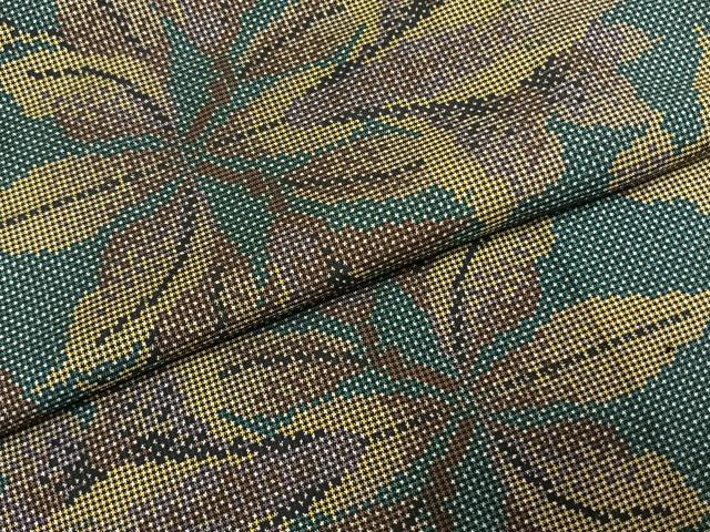 平和屋着物●本場大島紬　一元絣　舞葉文　正絹　逸品　AABH0895fy