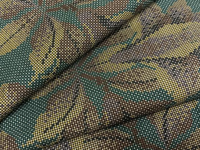 平和屋着物●本場大島紬　一元絣　舞葉文　正絹　逸品　AABH0895fy