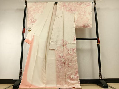 平和屋着物●訪問着　舞花文　金彩　正絹　逸品　AABH0899fy