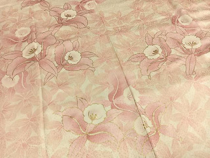 平和屋着物●訪問着　舞花文　金彩　正絹　逸品　AABH0899fy