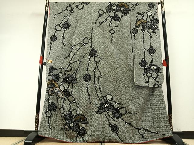 平和屋着物●豪華振袖　総絞り　駒刺繍　松竹梅　金彩　正絹　逸品　AABH0903fy