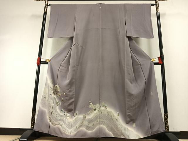 平和屋着物●松尾光琳　色留袖　かるた　銀彩　さが美扱い　正絹　逸品　未使用　AABH0905fy