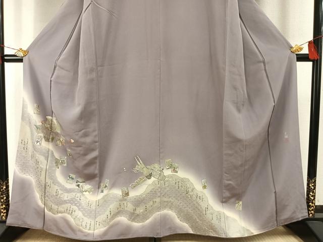 平和屋着物●松尾光琳　色留袖　かるた　銀彩　さが美扱い　正絹　逸品　未使用　AABH0905fy