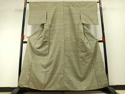 平和屋着物●上質な紬　霞文　正絹　逸品　AABH0909fy