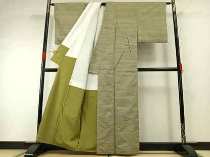 平和屋着物●上質な紬　霞文　正絹　逸品　AABH0909fy