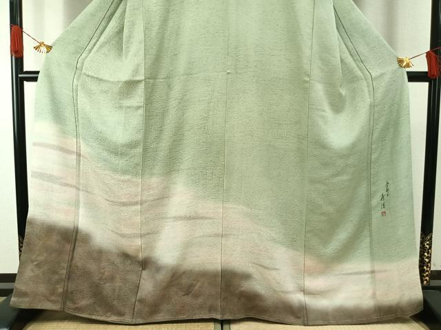 平和屋着物●訪問着　作家物　霞文　正絹　逸品　AABH0910fy