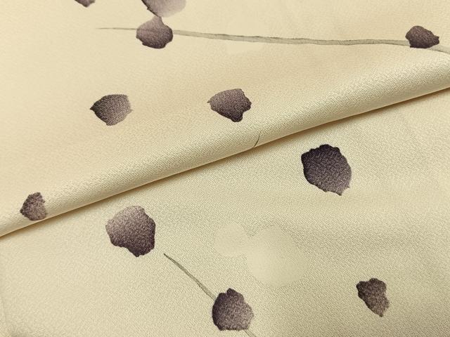 平和屋着物●上質な小紋　枝花文　正絹　逸品　AABH0917fy