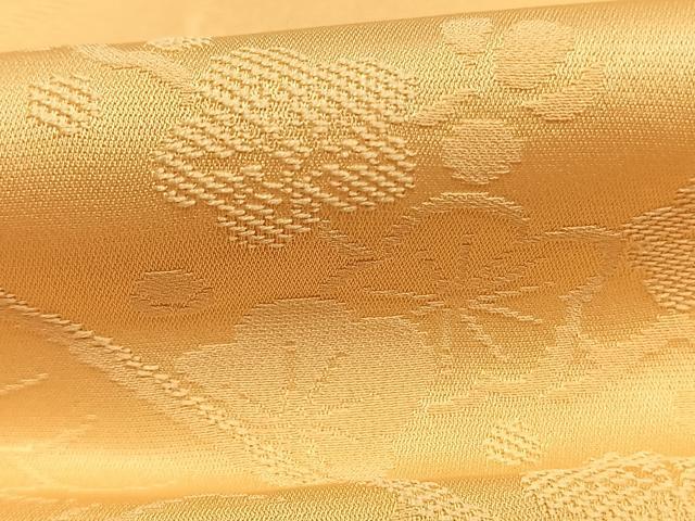 平和屋着物○上質な色無地 切嵌花地紋 蜂蜜色 大丸扱い