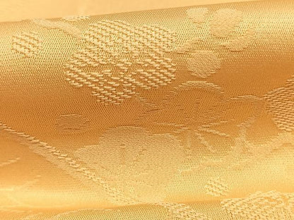 平和屋着物●上質な色無地　切嵌花地紋　蜂蜜色　大丸扱い　正絹　逸品　AABH0918fy