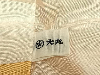 平和屋着物●上質な色無地　切嵌花地紋　蜂蜜色　大丸扱い　正絹　逸品　AABH0918fy