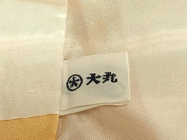 平和屋着物●上質な色無地　切嵌花地紋　蜂蜜色　大丸扱い　正絹　逸品　AABH0918fy