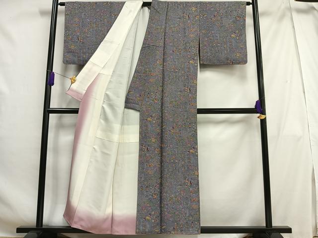 平和屋着物■小紋　花鳥文　洗える着物　AABH0928oa