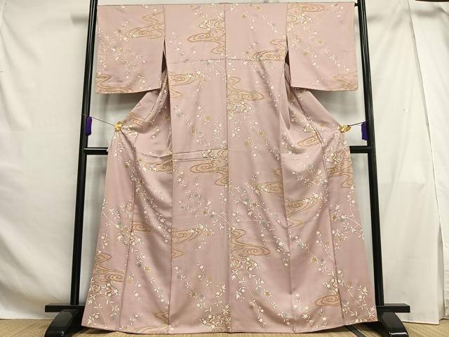 平和屋着物■上質な小紋 枝桜文 金彩 正絹 逸品 AABH0932oa