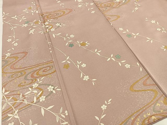 平和屋着物■上質な小紋 枝桜文 金彩 正絹 逸品 AABH0932oa
