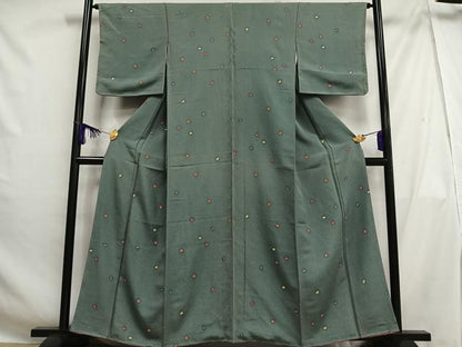 平和屋着物■上質な小紋 蹴鞠 正絹 逸品 未使用 AABH0935oa