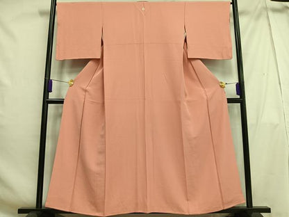 平和屋着物■上質な色無地 甚三紅色 正絹 逸品 AABH0937oa
