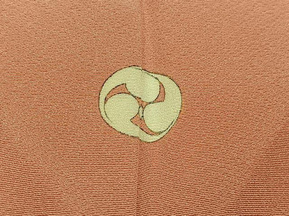平和屋着物■上質な色無地 甚三紅色 正絹 逸品 AABH0937oa