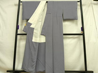 平和屋着物■上質な色無地 鳩羽色 正絹 逸品 AABH0939oa