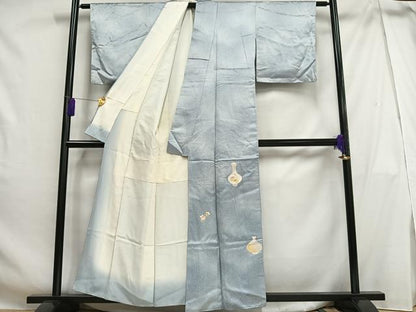 平和屋着物■色留訪問着　刺繍　花陶器文　暈し染め　正絹　逸品　AABH0960oa