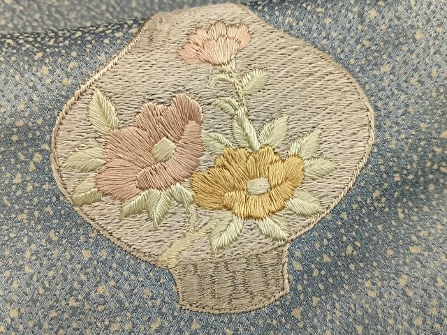 平和屋着物■色留訪問着　刺繍　花陶器文　暈し染め　正絹　逸品　AABH0960oa