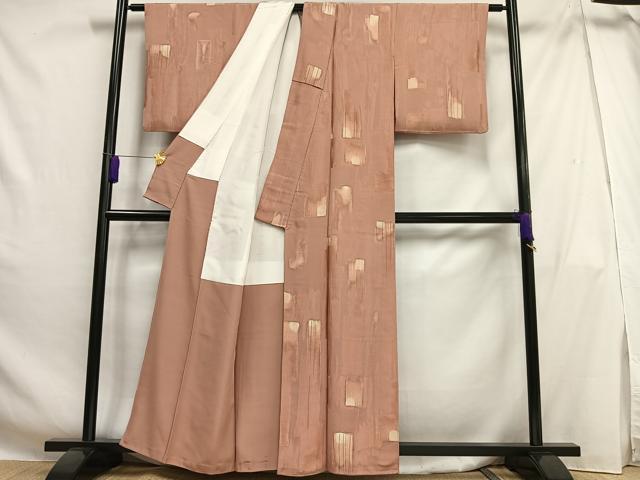 平和屋着物■上質な小紋 地紋起こし 幾何学文様 正絹 逸品 AABH0969oa