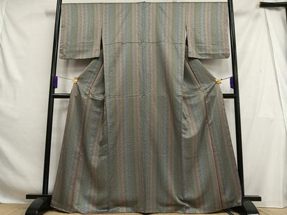 平和屋着物■上質な小紋　花間道　正絹　逸品　AABH0980oa