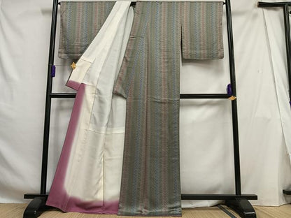 平和屋着物■上質な小紋　花間道　正絹　逸品　AABH0980oa
