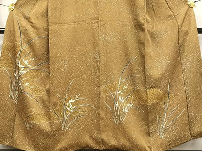 平和屋着物■訪問着 枝花文 たたき染め 金彩 正絹 逸品 AABH0981oa