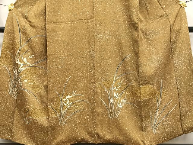 平和屋着物■訪問着 枝花文 たたき染め 金彩 正絹 逸品 AABH0981oa