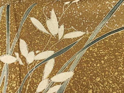平和屋着物■訪問着 枝花文 たたき染め 金彩 正絹 逸品 AABH0981oa