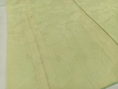 平和屋着物■上質な色無地 花地紋 女郎花色 正絹 逸品 AABH0984oa