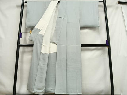 平和屋着物■無地絵羽訪問着 風景地紋 薄雲鼠色 正絹 逸品 未使用 AABH0985oa