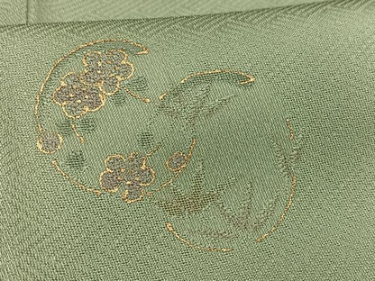 平和屋着物■上質な小紋　作家物　草花文　金彩　正絹　逸品　未使用　AABH0986oa
