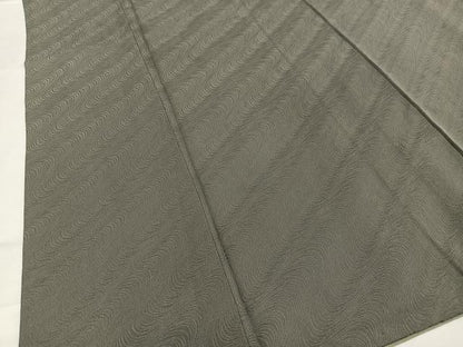 平和屋着物■上質な色無地　流線地紋　利休鼠色　正絹　逸品　AABH0987oa