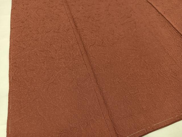 平和屋着物■上質な色無地 紋意匠 銀朱色 正絹 逸品 未使用 AABH0996oa