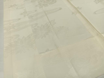 平和屋着物■長襦袢 無双仕立て 流水花地紋 鳥の子色 洗える着物 AABH1001oa