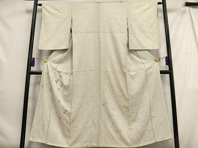 平和屋着物■訪問着 総絞り 刺繍 草花文 金糸 銀彩 正絹 逸品 AABH1006oa