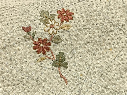 平和屋着物■訪問着 総絞り 刺繍 草花文 金糸 銀彩 正絹 逸品 AABH1006oa