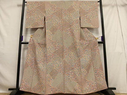 平和屋着物■上質な小紋 吉祥花文 正絹 逸品 AABH1039oa