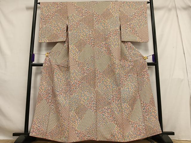 平和屋着物■上質な小紋 吉祥花文 正絹 逸品 AABH1039oa