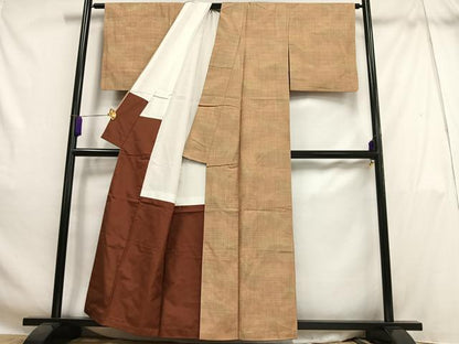 平和屋着物■上質な紬　霞文　正絹　逸品　AABH1041oa