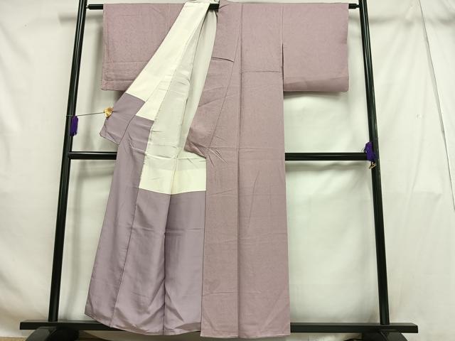 平和屋着物■上質な色無地　紋意匠　梅鼠色　正絹　逸品　AABH1048oa